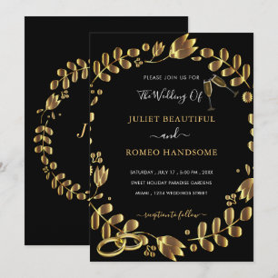 Schwarzes Gold-Hochzeitsvorlage