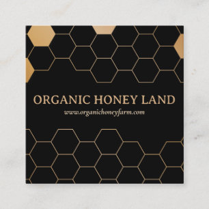 Schwarzes Gold Honigwaben Imkerei Branding Quadratische Visitenkarte