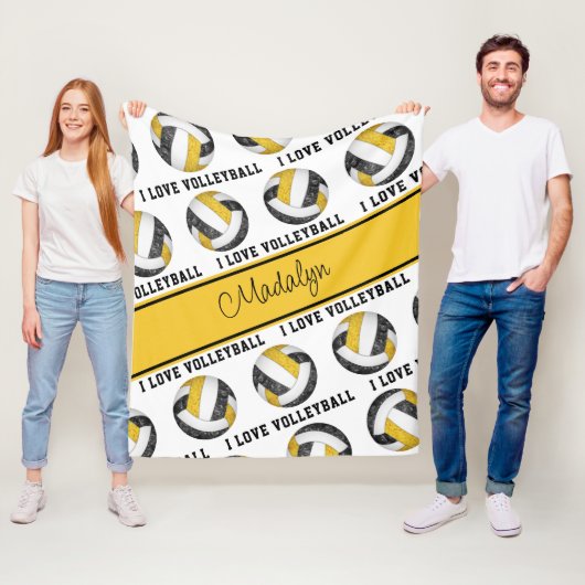 Schwarzes Gold I Liebe Volleyballtextmuster Fleecedecke (Beispiel)