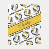 Schwarzes Gold I Liebe Volleyballtextmuster Fleecedecke (Vorderseite)