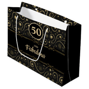 Schwarzes Gold JEDES ALTER Geburtstag 12,5” l x 4” Große Geschenktüte