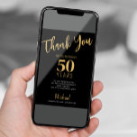 Schwarzes Gold jedes Alters Geburtstagsparty danke Einladung<br><div class="desc">Einfache moderne,  fett formatierte Typografie jeden Jahrgang Meilenstein Geburtstag danke Ihnen Kartenvorlage (druckbarer digitaler Download verfügbar) mit Ihrem benutzerdefinierten Text und Signatur.</div>