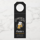 Schwarzes Gold jubeln und Biere jeden Alters Gebur Flaschenanhänger (Vorderseite)