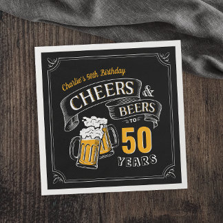 Schwarzes Gold jubeln und Biere jeden Alters Gebur Serviette