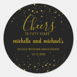 Schwarzes Gold jubelt auf 50 Jahre Goldenes Jubilä Runder Aufkleber