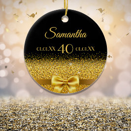 Schwarzes Gold Keramik Ornament