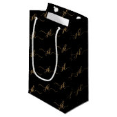 Schwarzes Gold Kleine Geschenktüte (Vorderseite Schrägansicht)