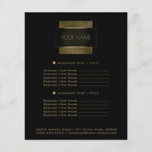 Schwarzes Gold Konzept Minimale Namen Geometrie Flyer
