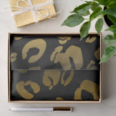 Schwarzes Gold Leopard Gepard Monogramm Buchstabe  Seidenpapier (Geschenk)