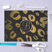 Schwarzes Gold Leopard Gepard Monogramm Buchstabe  Seidenpapier (Handwerk)