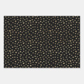 Schwarzes Gold Liebe Hörmuster Geschenkpapier Set (Vorderseite 2)