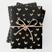 Schwarzes Gold Liebe Hörmuster Geschenkpapier Set (Beispiel)