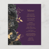 Schwarzes Gold Lila Blumenmenü (Vorderseite)