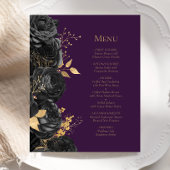 Schwarzes Gold Lila Blumenmenü