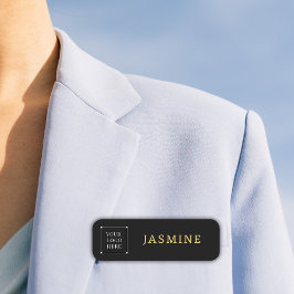 Schwarzes Gold-Logo Modern beruflich Namensschild