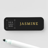 Schwarzes Gold-Logo Modern beruflich Namensschild (Beispiel)