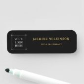 Schwarzes Gold Logo Moderne Social Media Icons Namensschild (Beispiel)