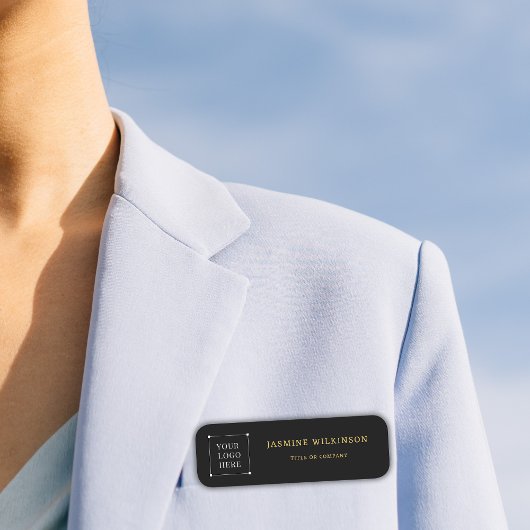 Schwarzes Gold Logo Moderne Social Media Icons Namensschild