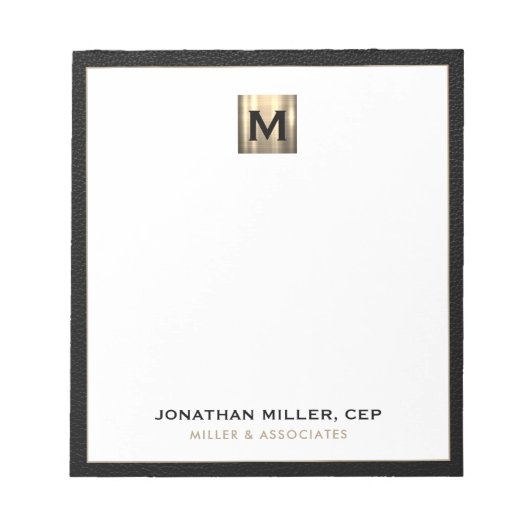Schwarzes Gold-Logo Notizblock (Vorderseite)