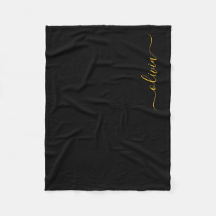 Schwarzes Gold Mädchen Monogramm Name Modern Fleecedecke