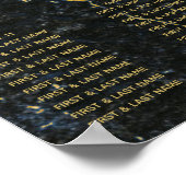 Schwarzes Gold Marmor Art Deco Hochzeitsslittkarte Poster (Ecke)