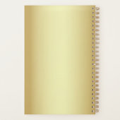 Schwarzes Gold Marmor Monogramm Planer Journal (Rückseite)