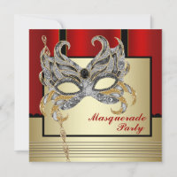 Schwarzes Gold Maske Rotes Schwarzes Party