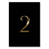Schwarzes Gold Metallic Aussehen Nummer 2 Tischnummer (Rückseite)