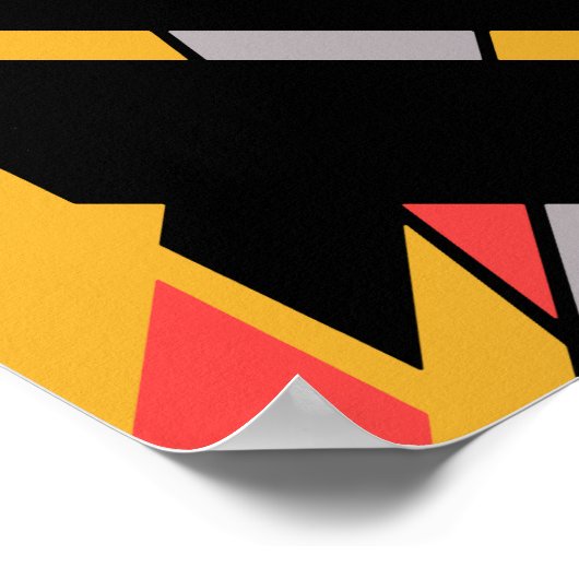 Schwarzes Gold mit rotem grauem MCM-ähnlichem Diag Poster (Ecke)