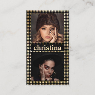 Schwarzes Gold Model Schauspielerin QR Code 2 Foto Visitenkarte