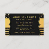 Schwarzes Gold Moderne Berufliche Visitenkarte (Rückseite)