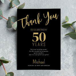 Schwarzes Gold - Moderne Typografie - Meilenstein  Dankeskarte