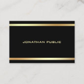 Schwarzes Gold Modernes, elegantes Berufliches Tem Visitenkarte (Vorderseite)