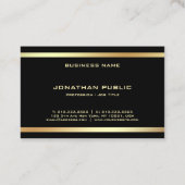 Schwarzes Gold Modernes, elegantes Berufliches Tem Visitenkarte (Rückseite)