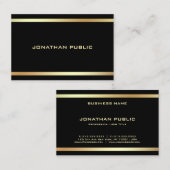 Schwarzes Gold Modernes, elegantes Berufliches Tem Visitenkarte (Vorne/Hinten)