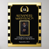 Schwarzes Gold Modernes Foto Mitarbeiter des Monat Foliendrucke (Vorderseite)