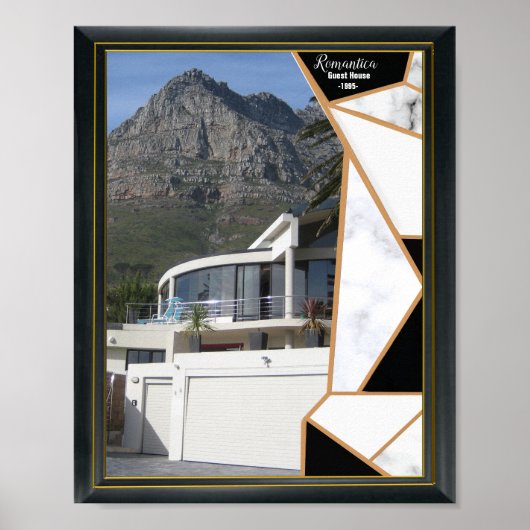 Schwarzes Gold Modernes Geometrisches Abstrakt Poster (Vorne)