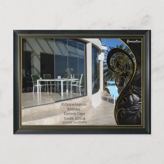 Schwarzes Gold Modernes Geometrisches Abstrakt Postkarte (Vorderseite)