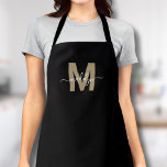 Schwarzes Gold Modernes Minimalistisch-elegantes M Schürze<br><div class="desc">Personalisiert Custom Erstellen Sie Ihre eigene moderne Schwarz-Gold Erstname Monogram Schürze. Diese schicke und raffinierte Schürze ist perfekt für jeden, der will, eine personalisierte und elegante Touch in sein Arbeitskleid einzufügen. Egal, ob Sie ein Zuhause-Koch sind, der die Speisen in der Küche zubereitet, ein Friseur, der eine elegante, praktische Schürze...</div>