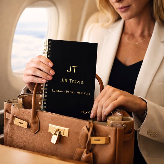 Schwarzes Gold modernes minimalistisches Luxusdesi Notizblock