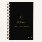 Schwarzes Gold modernes minimalistisches Luxusdesi Notizblock (Vorderseite)