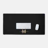 Schwarzes Gold Modernes Monogramm für Minimalistis Schreibtischunterlage (Tastatur & Maus)