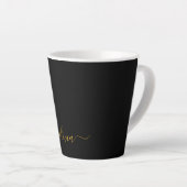 Schwarzes Gold Modernes Skript Mädchen Monogramm N Milchtasse (Rechte Ecke)