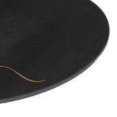 Schwarzes Gold Modernes Skript Mädchen Monogramm N Schneidebrett (Ecke)