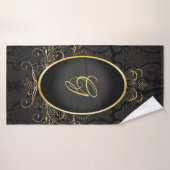 Schwarzes Gold Monogram Classic Royal Style Handtu Badehandtuch (Badehandtuch)