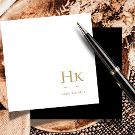 Schwarzes Gold Monogram Einfache Elegante soziale  Mitteilungskarte