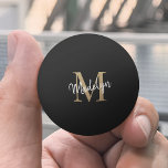 Schwarzes Gold Monogram Eleganine Feminine Girly S Tischtennisball<br><div class="desc">Black Gold Monogram Elegant Feminine Girly Script Ping Pong Ball. Dieses moderne,  elegante Tischtennisball lässt sich einfach mit Ihrem eigenen Monogramm und Namen personalisieren.</div>