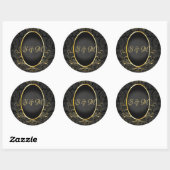 Schwarzes Gold Monogram Sticker für Royal Style (Blatt)