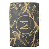Schwarzes Gold Monogramm Badematte (Vorderseite Vertikal)