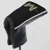 Schwarzes Gold Monogramm Golf Headcover (3/4 Vorderseite)